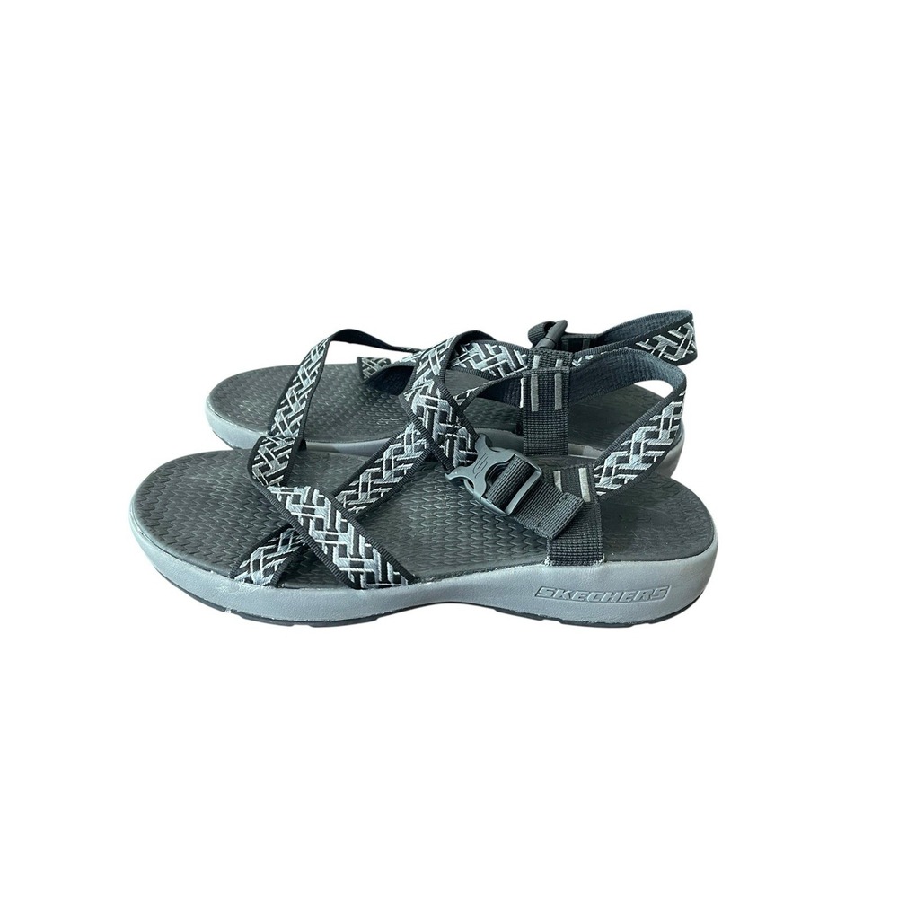 Skechers Melbo Sandals Mens 13 51569 Black Charcoal Memory Foam Lightweight